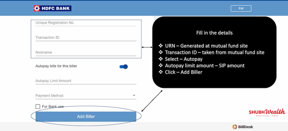 HDFC NETBANKING SIP REGISTRATION