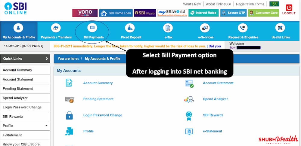 online banking sbi